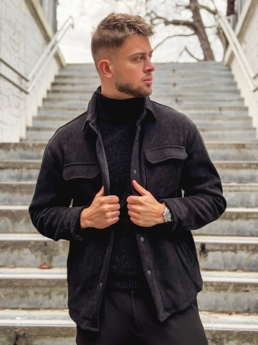 Chemise côtelé Rémi - Noir