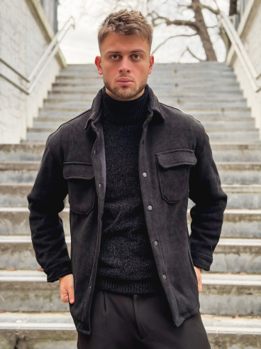 Chemise côtelé Rémi - Noir