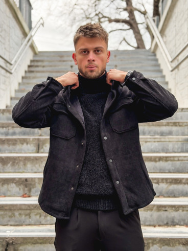 Chemise côtelé Rémi - Noir