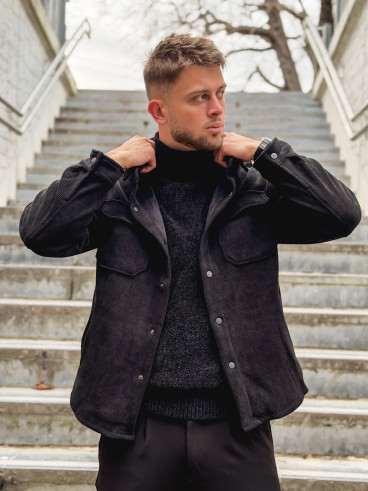 Chemise côtelé Rémi - Noir