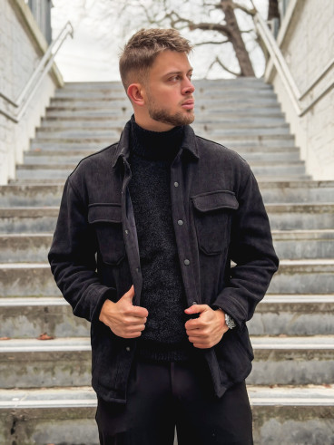 Chemise côtelé Rémi - Noir