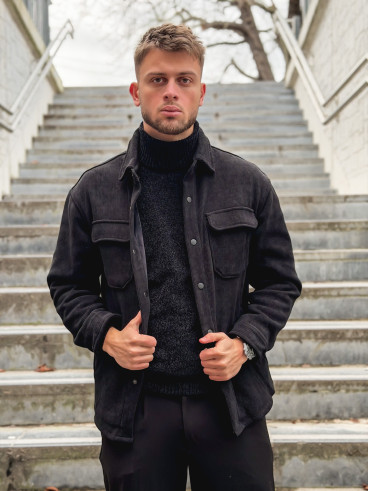 Chemise côtelé Rémi - Noir