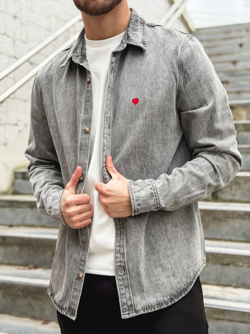 Chemise en jeans Darius - Gris