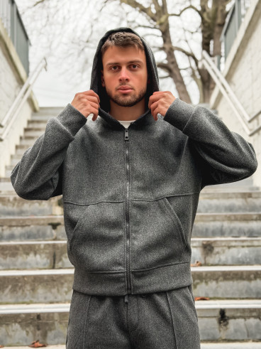 Gilet à capuche Milo - Gris antracite