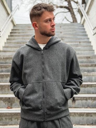 Gilet à capuche Milo - Gris antracite