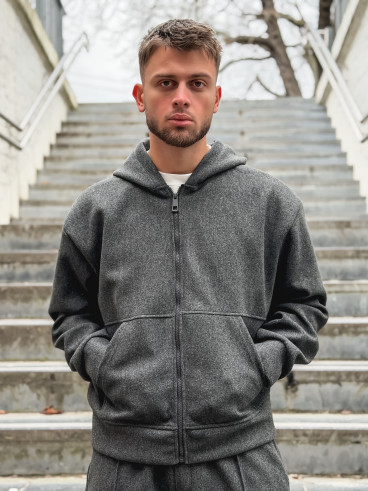 Gilet à capuche Milo - Gris antracite