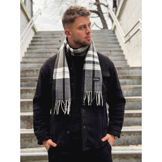 Echarpe à carreaux Ethan - Noir