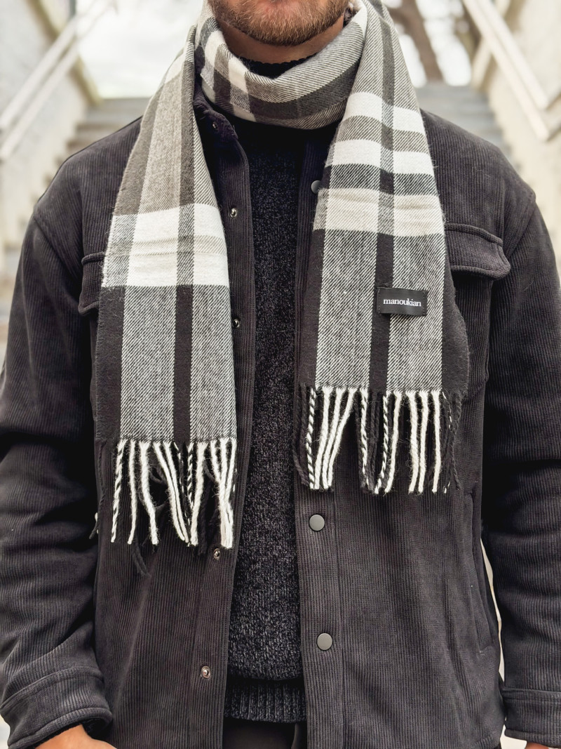 Echarpe à carreaux Ethan - Noir