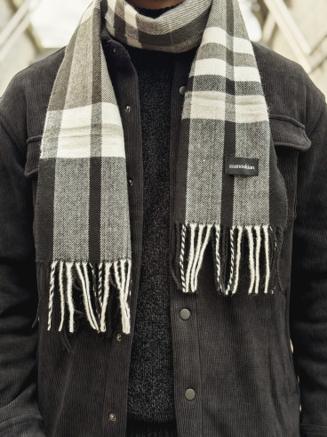 Echarpe à carreaux Ethan - Noir