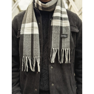 Echarpe à carreaux Ethan - Noir