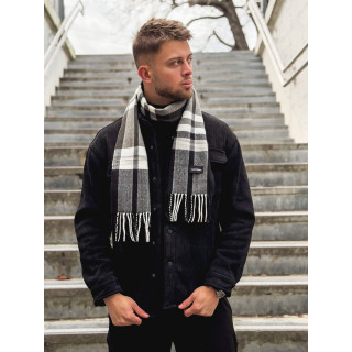 Echarpe à carreaux Ethan - Noir