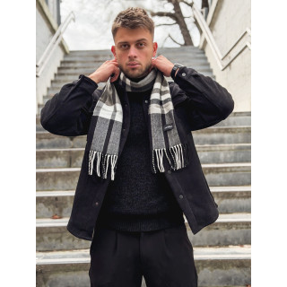 Echarpe à carreaux Ethan - Noir