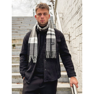 Echarpe à carreaux Ethan - Noir
