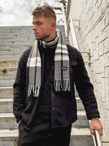 Echarpe à carreaux Ethan - Noir