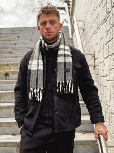 Echarpe à carreaux Ethan - Noir
