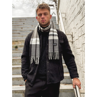 Echarpe à carreaux Ethan - Noir