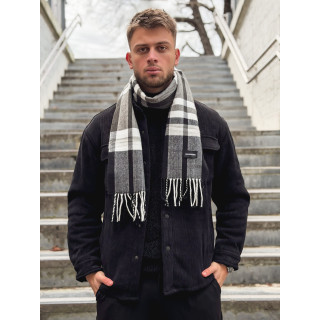 Echarpe à carreaux Ethan - Noir