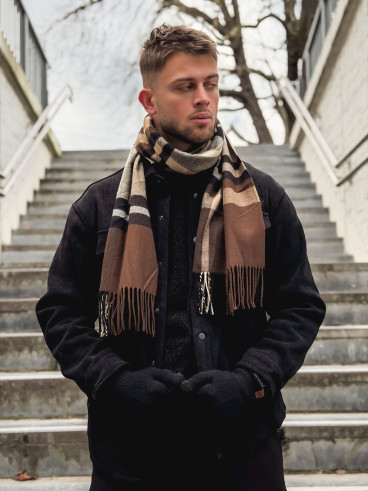 Echarpe à carreaux Ethan - Marron