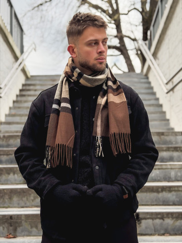 Echarpe à carreaux Ethan - Marron