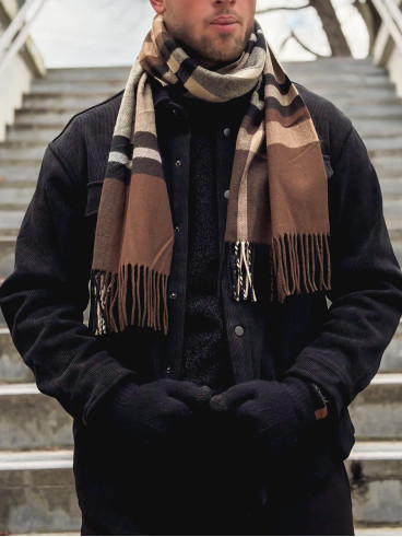 Echarpe à carreaux Ethan - Marron