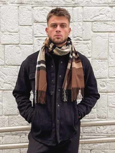 Echarpe à carreaux Ethan - Marron