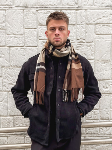 Echarpe à carreaux Ethan - Marron