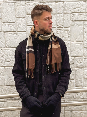 Echarpe à carreaux Ethan - Marron