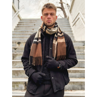 Echarpe à carreaux Ethan - Marron