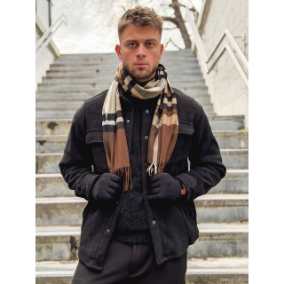 Echarpe à carreaux Ethan - Marron