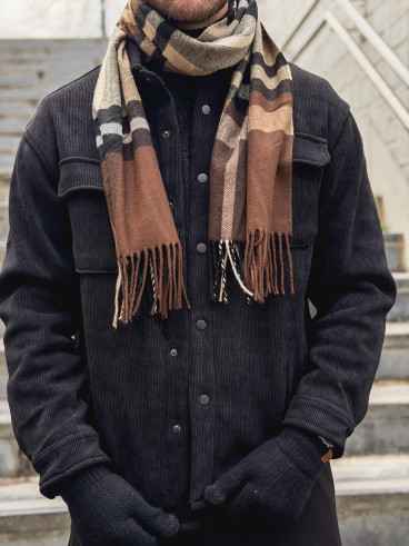 Echarpe à carreaux Ethan - Marron