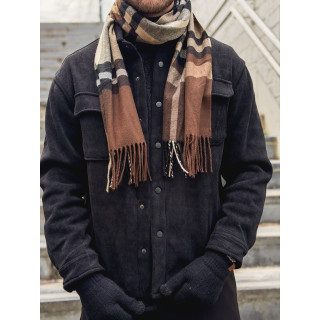 Echarpe à carreaux Ethan - Marron