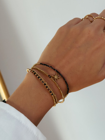 Bracelet Olivéa - Chocolat/Doré