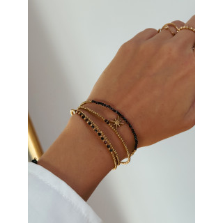 Bracelet Olivéa - Chocolat/Doré