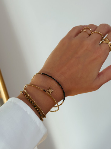 Bracelet Olivéa - Chocolat/Doré