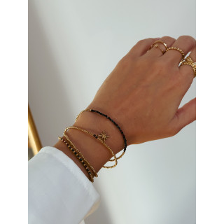 Bracelet Olivéa - Chocolat/Doré