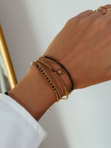 Bracelet Olivéa - Chocolat/Doré