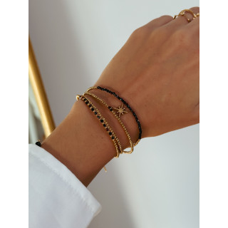 Bracelet Olivéa - Chocolat/Doré