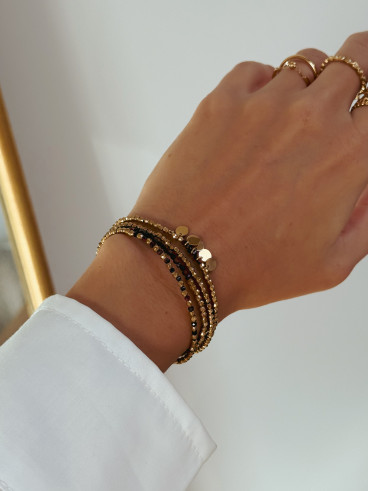 Bracelet Kléa - Chocolat/Doré