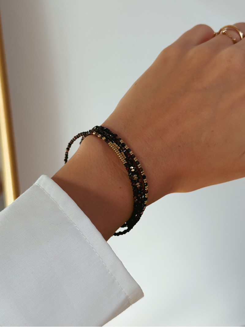 Bracelet Assia - Chocolat/Doré