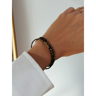 Bracelet Assia - Chocolat/Doré