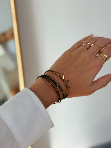 Bracelet Pluma - Chocolat/Doré