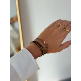 Bracelet Pluma - Chocolat/Doré