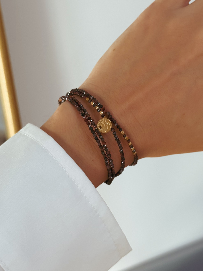 Bracelet Jamelia - Chocolat/Doré