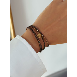 Bracelet Jamelia - Chocolat/Doré