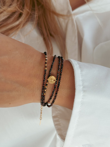 Bracelet Jamelia - Chocolat/Doré