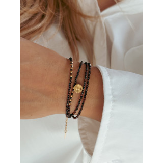 Bracelet Jamelia - Chocolat/Doré