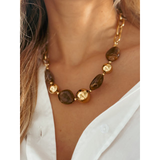 Collier Harper - Chocolat/Doré