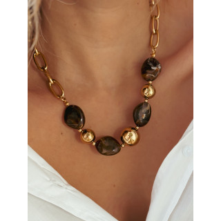 Collier Harper - Chocolat/Doré