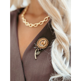 Broche Clivia - Chocolat