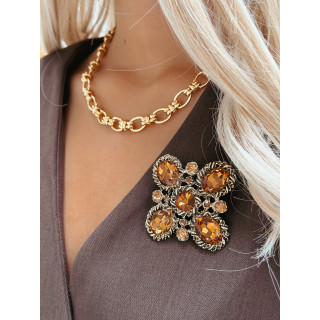 Broche Clarkia - Chocolat